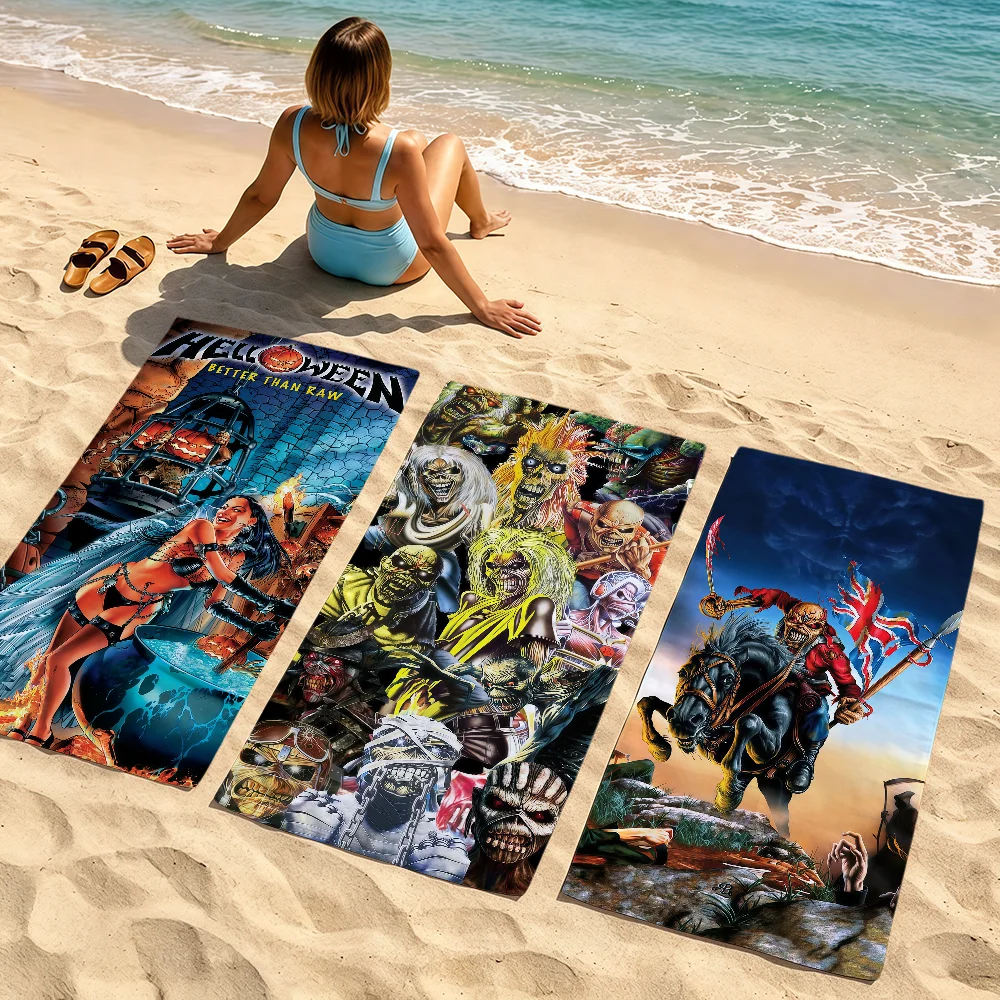 Band Cool I-Iron M-MaidenS Towel Beach Towels Soft Quick Dry Pool Bathing Towel Travel Gym Spa Camp Sport Gift