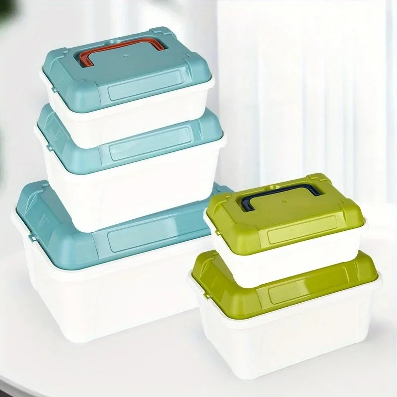 Desk & Living Room Organizer Set - 3-Pack Clear Storage Boxes with Lids, Multi-Use Stackable Containers for Makeup, Medicine