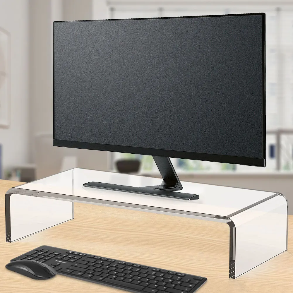 

Acrylic Monitor Stand Laptop Stand Riser Desk Computer Stand for Home Office Printer TV Screen Keyboard Storage