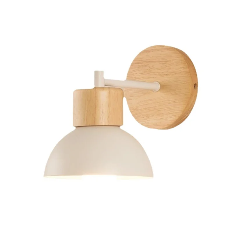 

BMBY-Nordic Wood Wall Lamp Lighting Fixture For Living Room Bedroom Study Kid Room Hallway Bedside Home Decor Lighting
