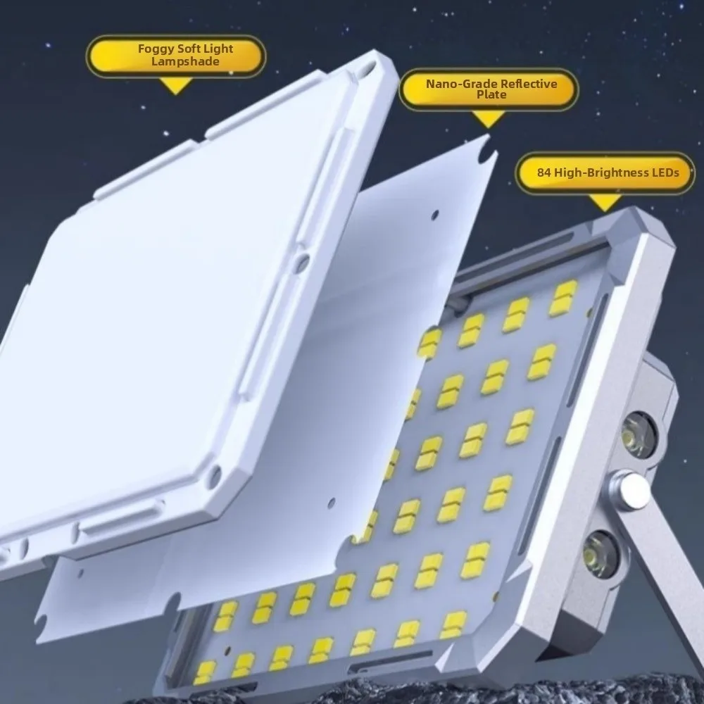 

High Power LED Camping Light IP44 Waterproof 50W Rechargeable Searchlight Magnetic Base Long Battery Life Emergency Lighting