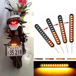 2Pcs Blinker Motorcycle Turn Signal Light Flow License Plate Indicator Lighting for Auto Motor Vehicle Tail Lamp Styling DC12V