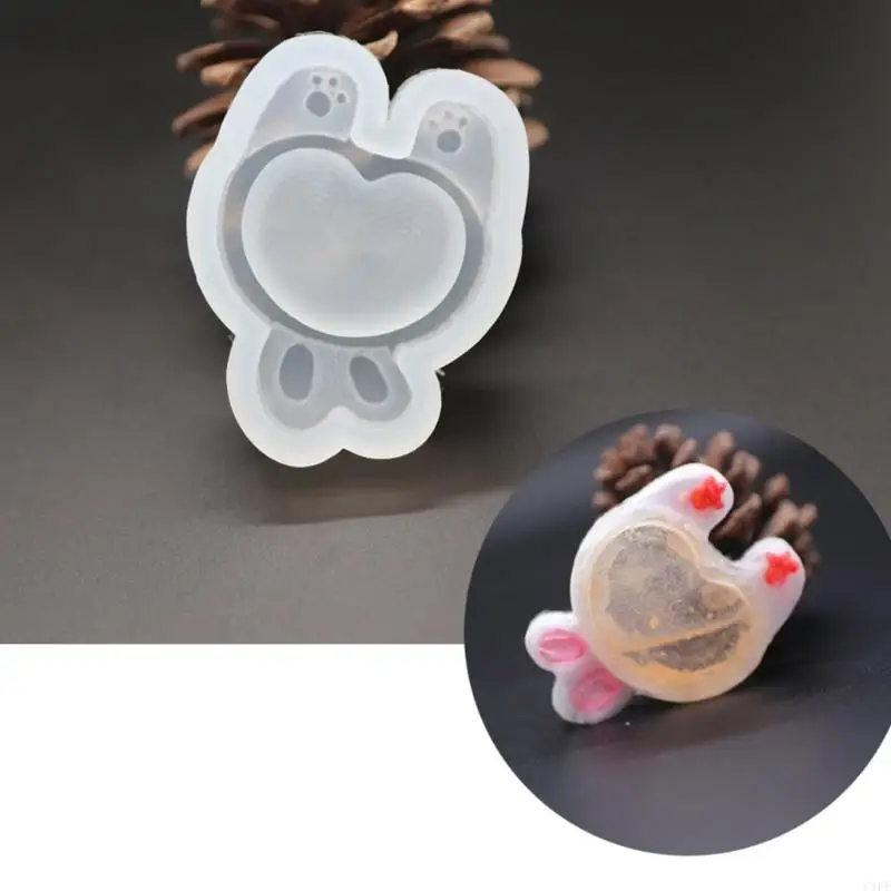 C1fe Rabbit Keychain Molds Resin Shaker Mould Game Quicks and Morb