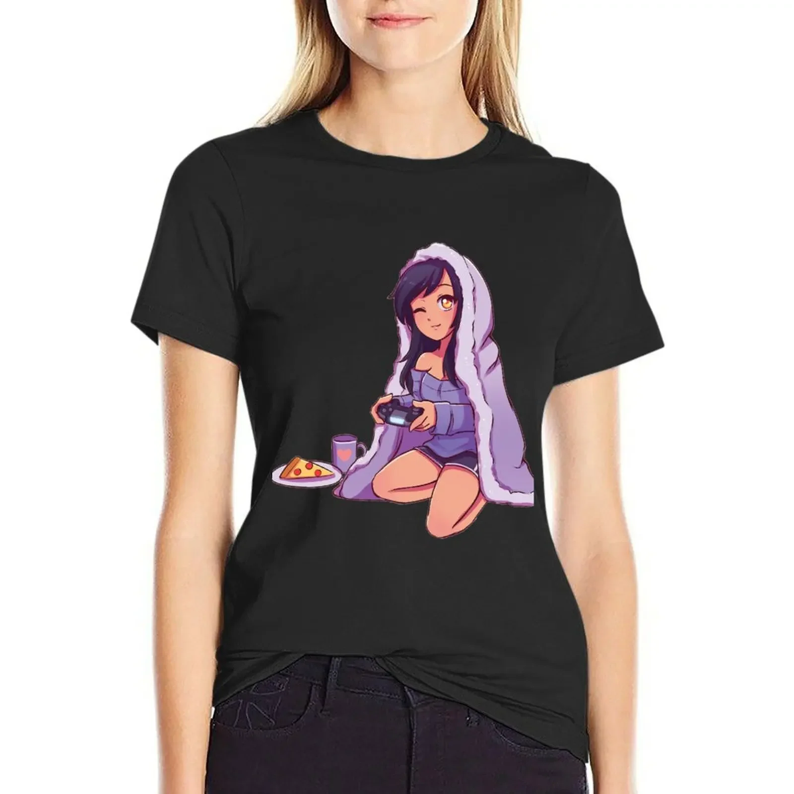 Aphmau with video game at home T-Shirt Female clothing tops Top Women