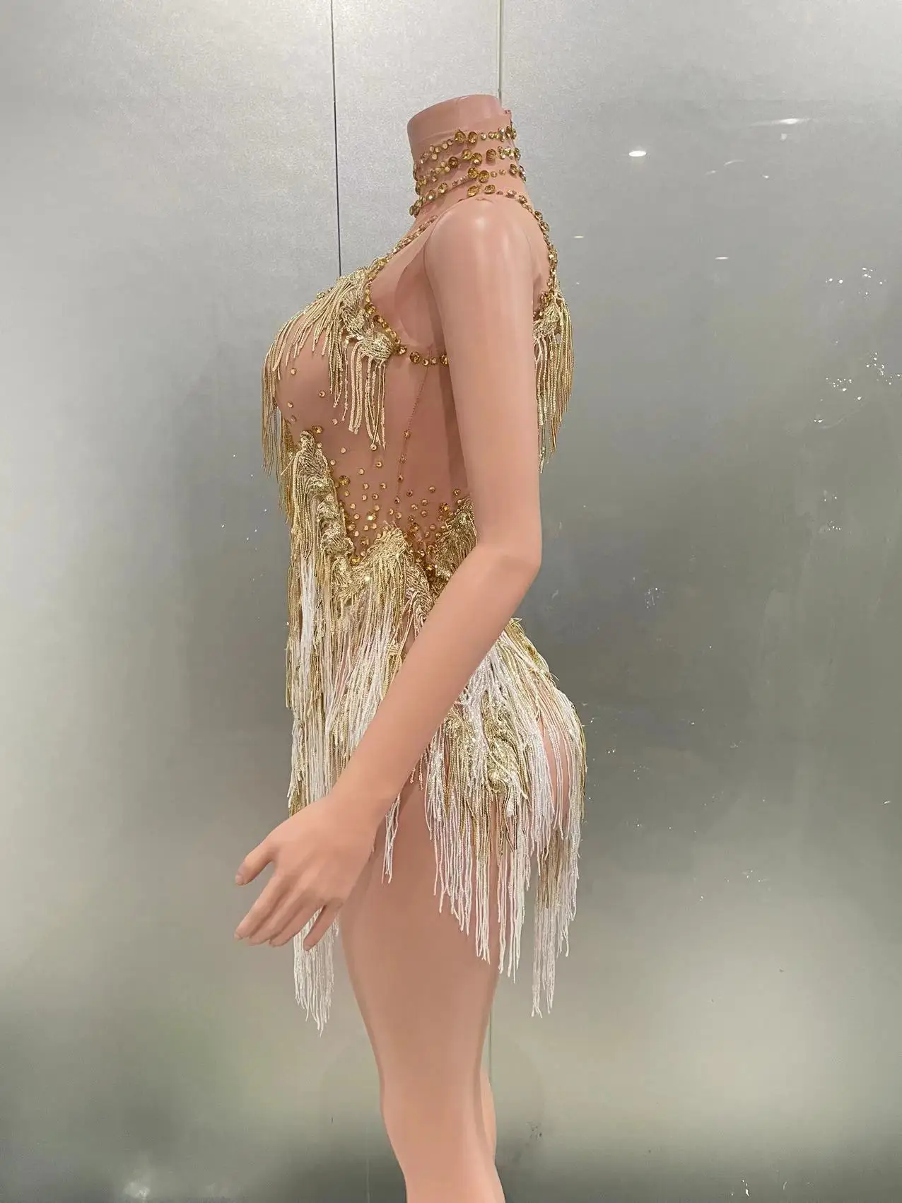 الأسهم سباركلي حجر الراين هامش فستان للنساء مثير راقصة تظهر احتفال الزي حفلة موسيقية حفلة عيد ميلاد DJ بار ملهى ليلي ازياء