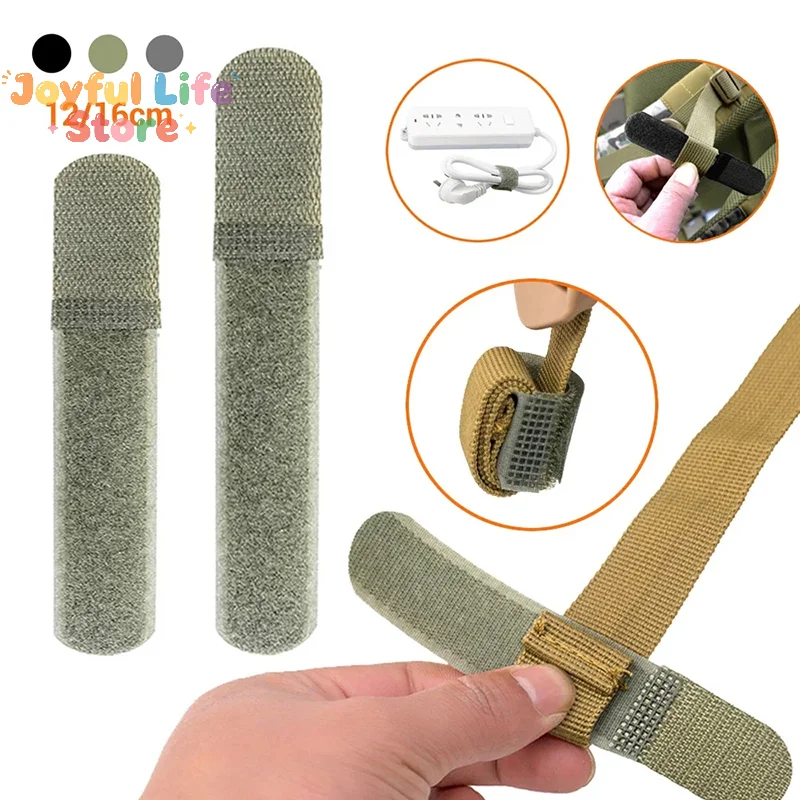 Lot de 10 sangles en nylon réutilisables avec boucle auto-agrippante pour l'organisation et la fixation de cordons, idéales pour sacs à dos