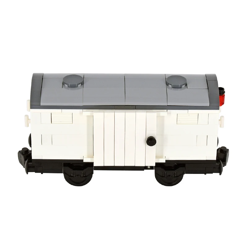 MOC 도시 크리 에이 티브 올드 스타일 냉장 트럭 철도 화물 기차 레일 빌딩 블록 벽돌 DIY 기술 장난감 아이 선물