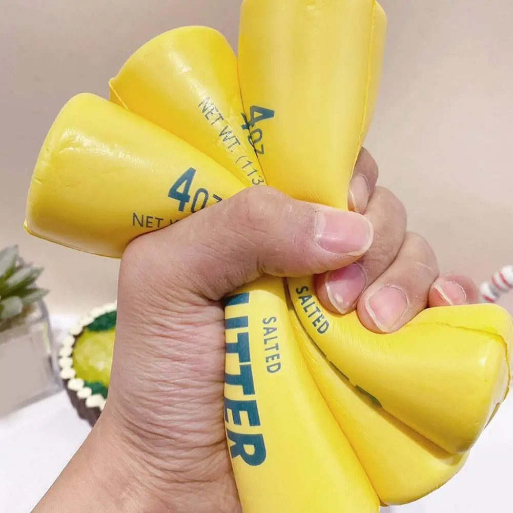 13CM Butter Stick Fidget Toys Squishy Elastic Cheese Stick Funny Decompression Stress Anxiety Relief Squeeze Prank Toy Relax