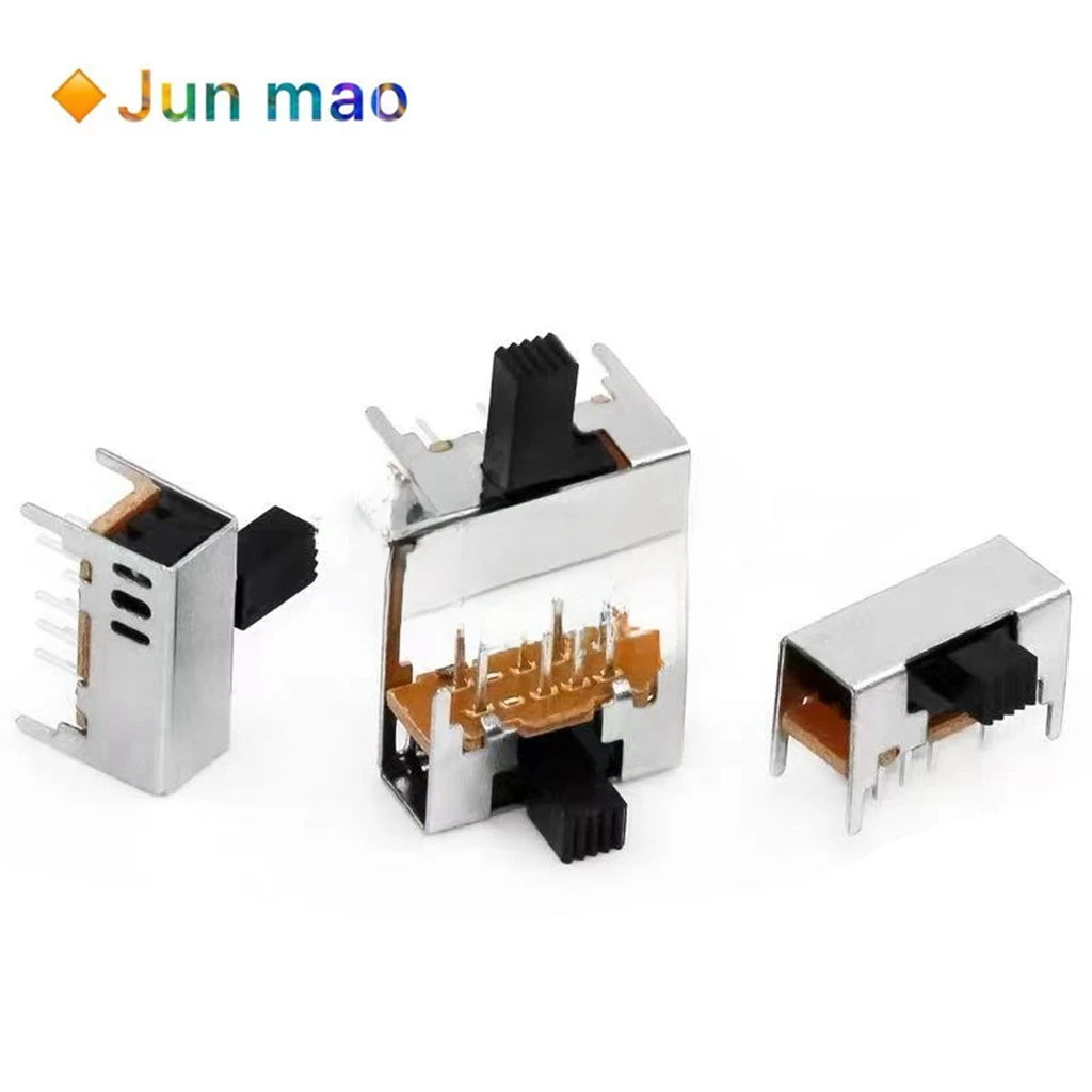 10pcs SK-23D05 Horizontal Dial Switch G4/5/7/9 Three Positions Reversal (Foot Position 3-1) Side Pull with Fixed Foot