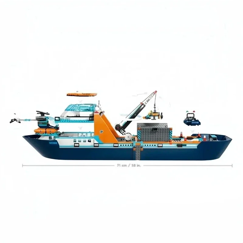 815pcs Deep Sea Exploration Vessel Marine Polar Urban Ocean Reconnaissance Ship Building Block Brick Kids Toys Gift