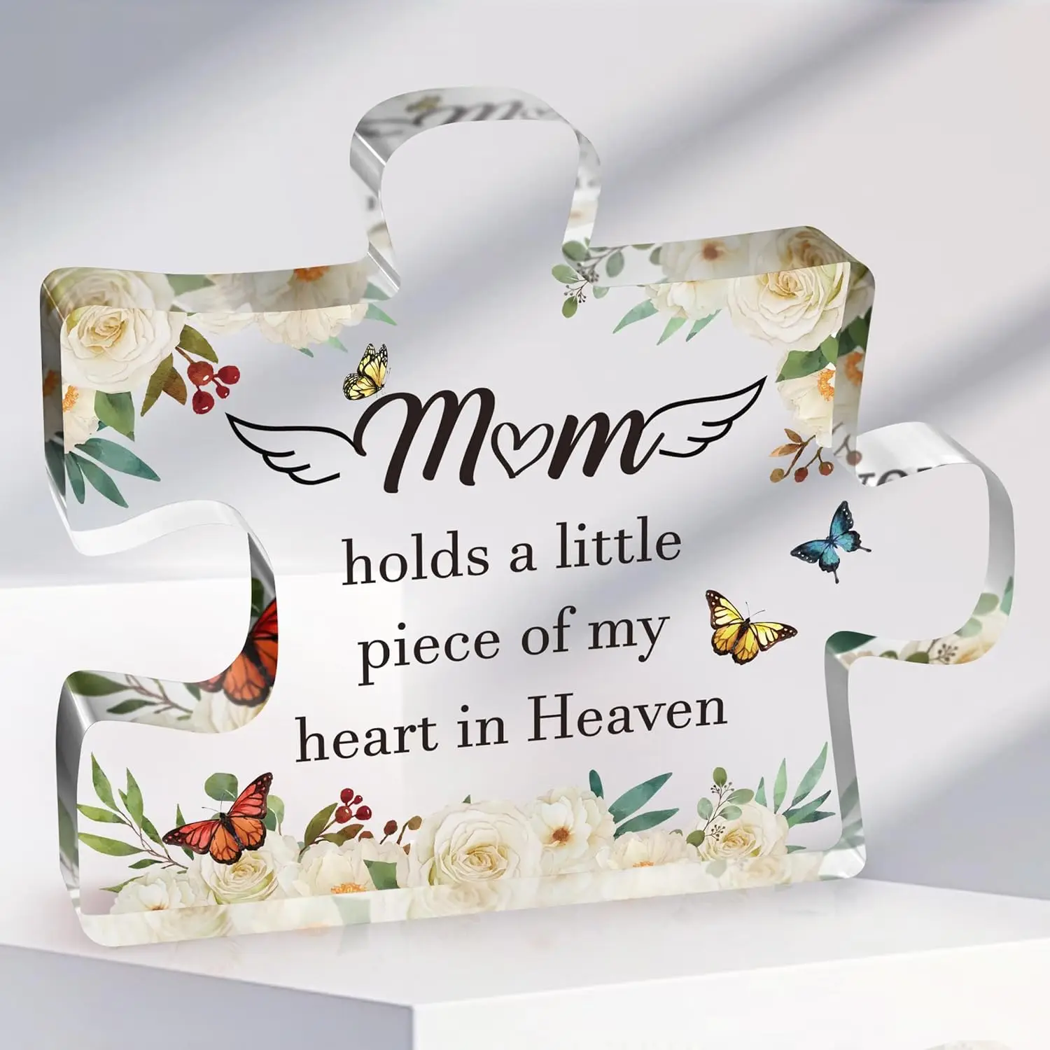 Mothers Day in Heaven,Mother Sympathy Puzzle Plaque,Memorial Gifts for Loss of Mom, Loss of a Mother Sympathy Gifts