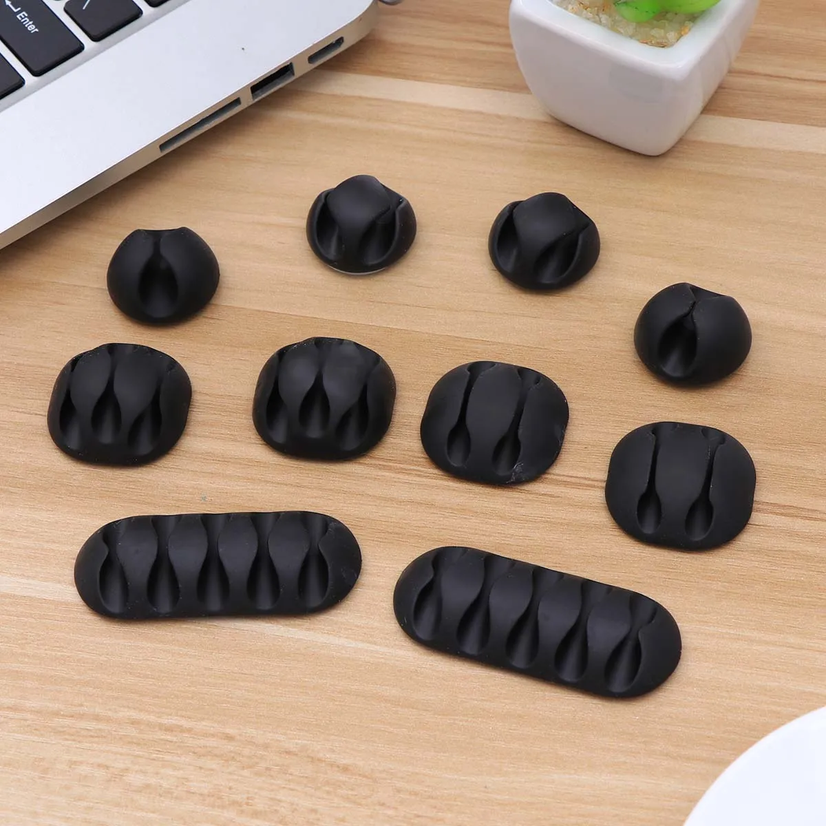 

20 Pcs Thread Holder Winder Set Cable Management Cord Organizer Clips Wire Clamp Black