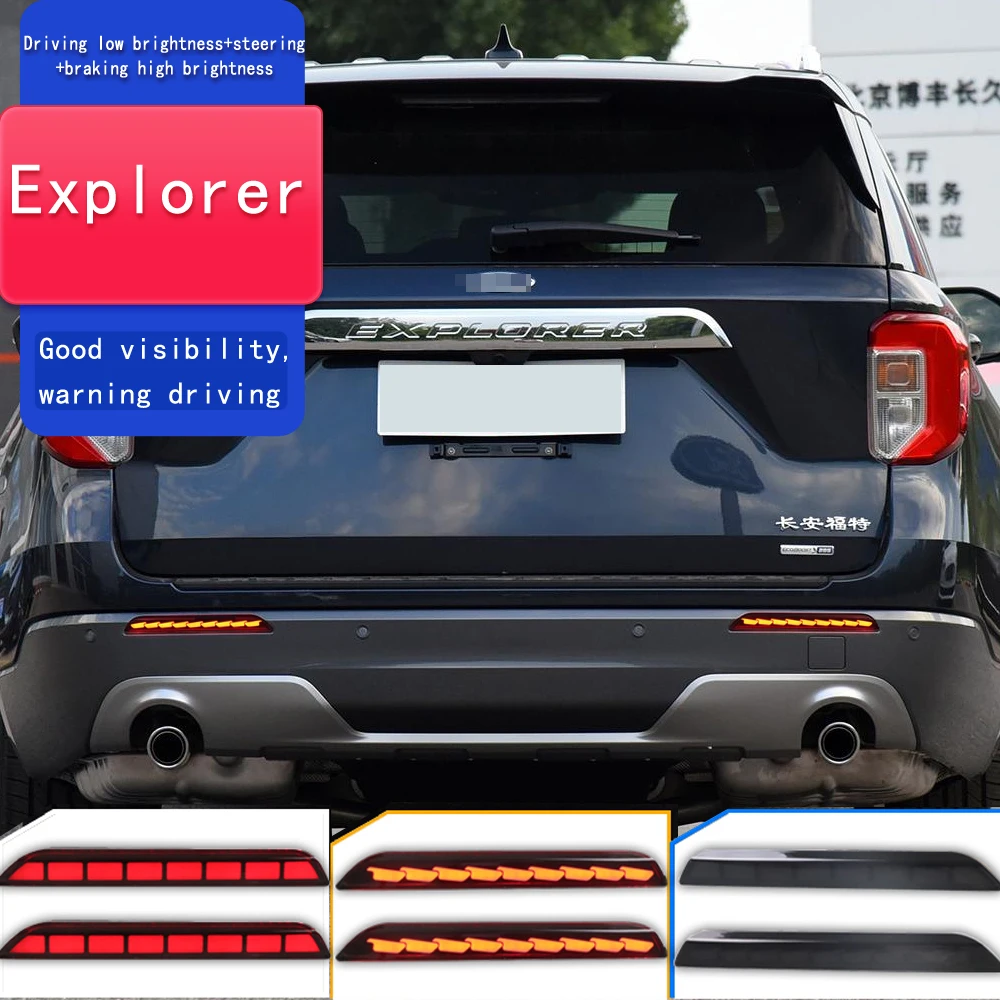 

LED Bumper Light For Ford Explorer 2019 2020 2021 2022 3-in-1 Rear Fog Lamp Brake Light Dynamic Turn Signal Reflector