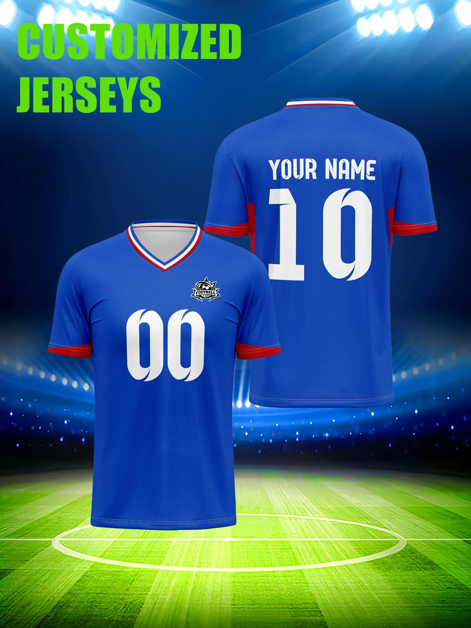 

Футболка для футбола с индивидуальным изображением, номером и именем, профессиональная игровая форма для соревнований высшего уровня.