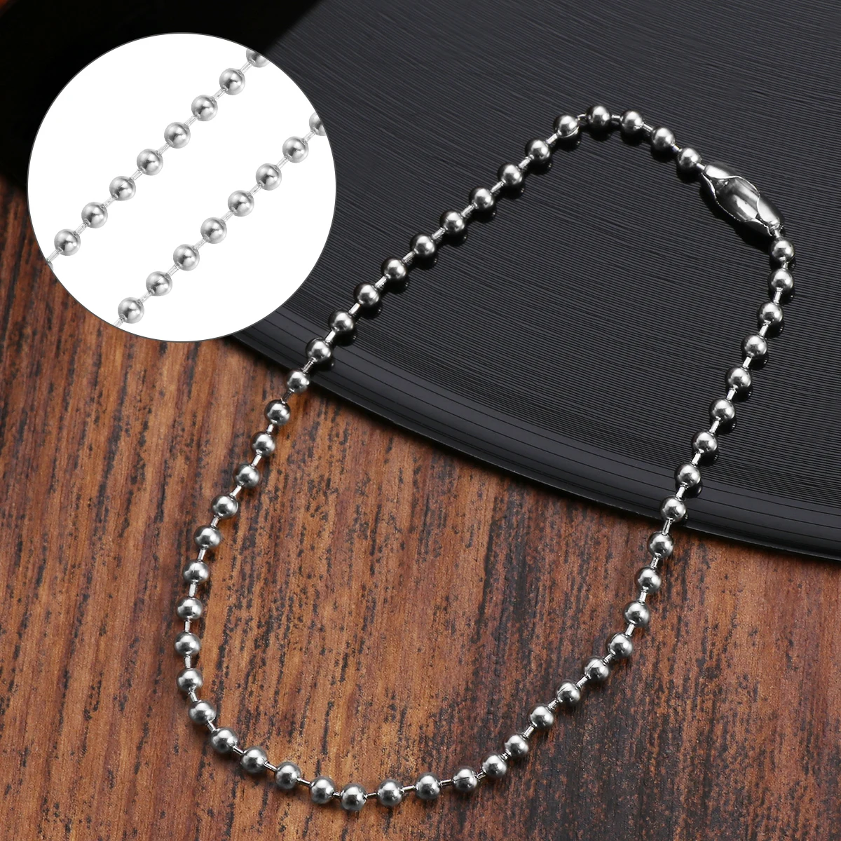 

10pcs Stainless Steel Chain Adjustable Bead Chain Connectors Anti Rust Smooth Keychains Pendant Necklaces
