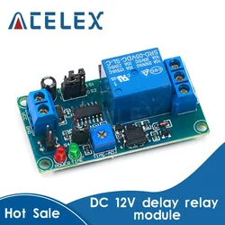 Module de relais de retardement de temps DC 12 V 5V, Module de commutation de relais de retardement d'activation/désactivation avec minuterie carte de relais de synchronisation DC 12 V