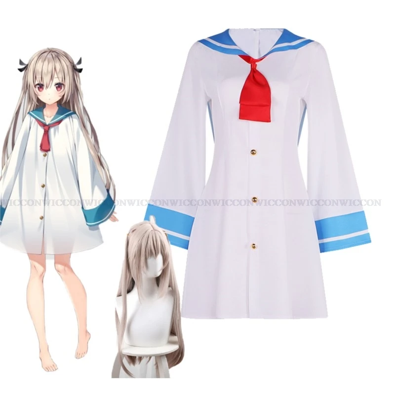 Traje de Cosplay de juego de Anime ATRI:My Dear Moments Atri, vestido de peluca, uniformes de marinero de Halloween, atuendo de juego de rol para mujeres y niñas