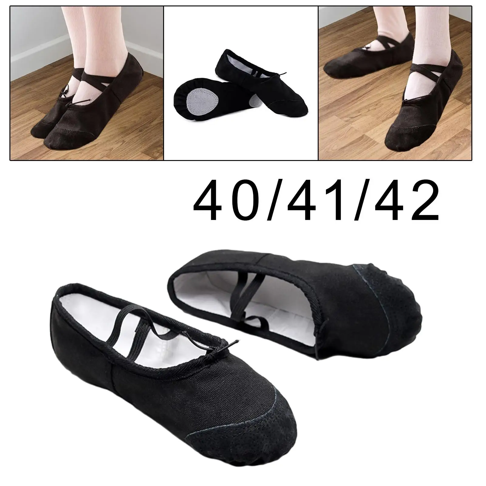 Zapatos de Ballet para adultos y hombres, calzado de baile profesional, suave, con banda elástica, de lona, color negro