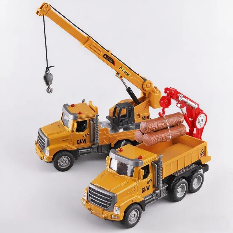 1:46 Timber Transporter Tipper Sound Light Alloy+Plastic Model Diecast & Toy Play Vehicles Decoration Collection Boy Toys Gift