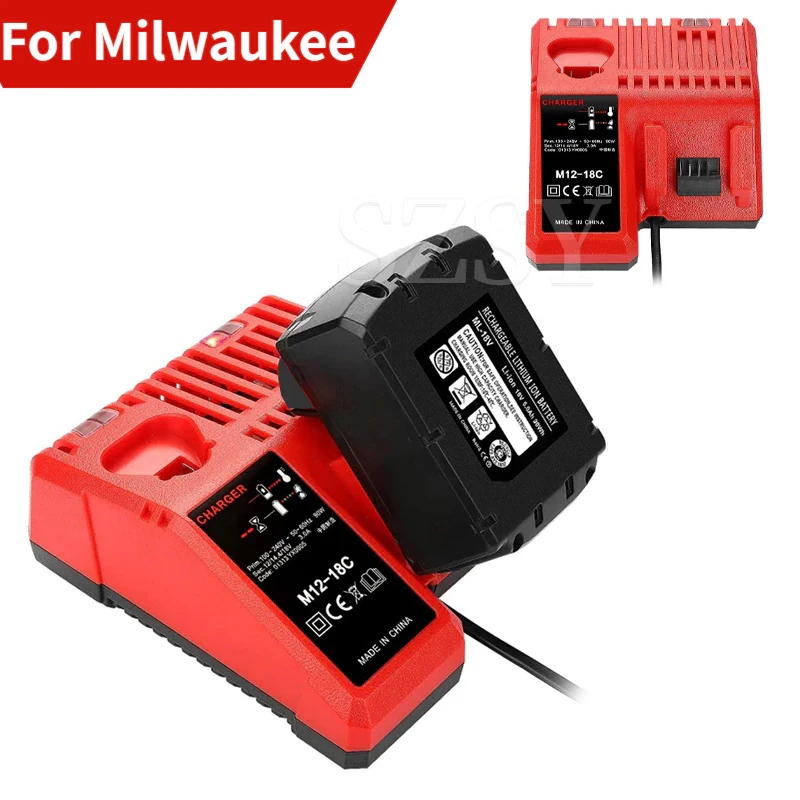 

110V-240V 14.4V 18V 10.8V 12V Li-ion Battery Charger for Milwaukee for M&12 M&18 48-11-1815 48-11-1828 48-11-2401 free shipping