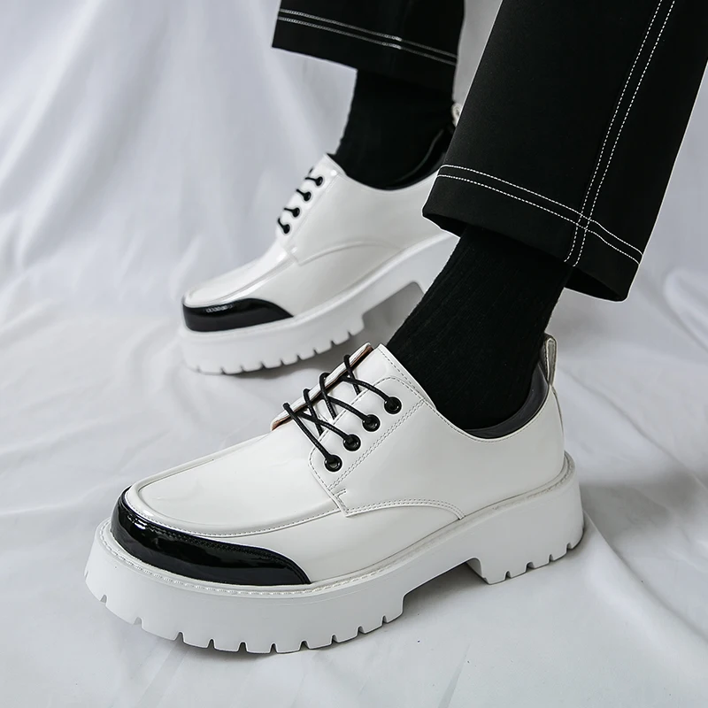 

Мужская обувь дерби, модная мужская повседневная удобная дышащая дорожная обувь на шнуровке для вождения, социальная обувь, размеры 38-46, мужская обувь