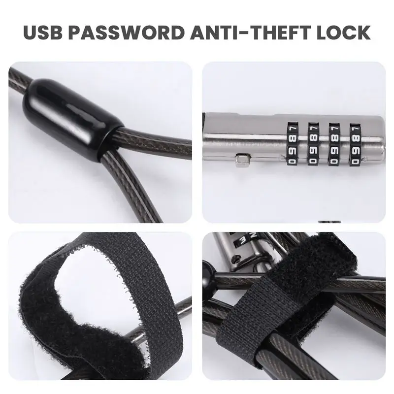 3X Security USB Password Lock, Used For Anti Theft Function On Laptop, Tablet, Projector, TV