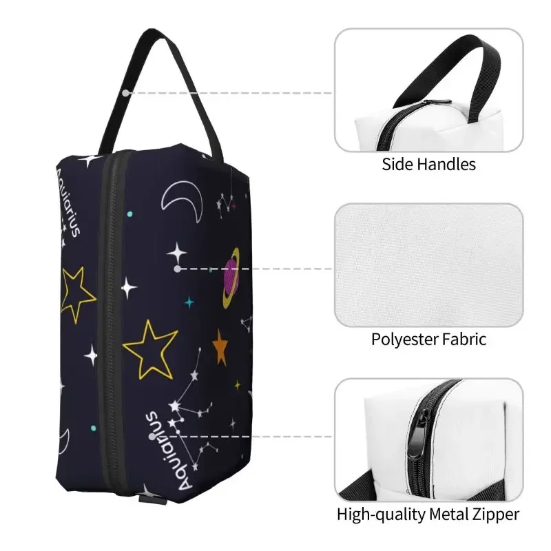 Universe Print Portable Travel Toiletry Bag Skincare and Bathing Storage Bag Waterproof Cosmetic Bag Large Capacity Makeup Bag