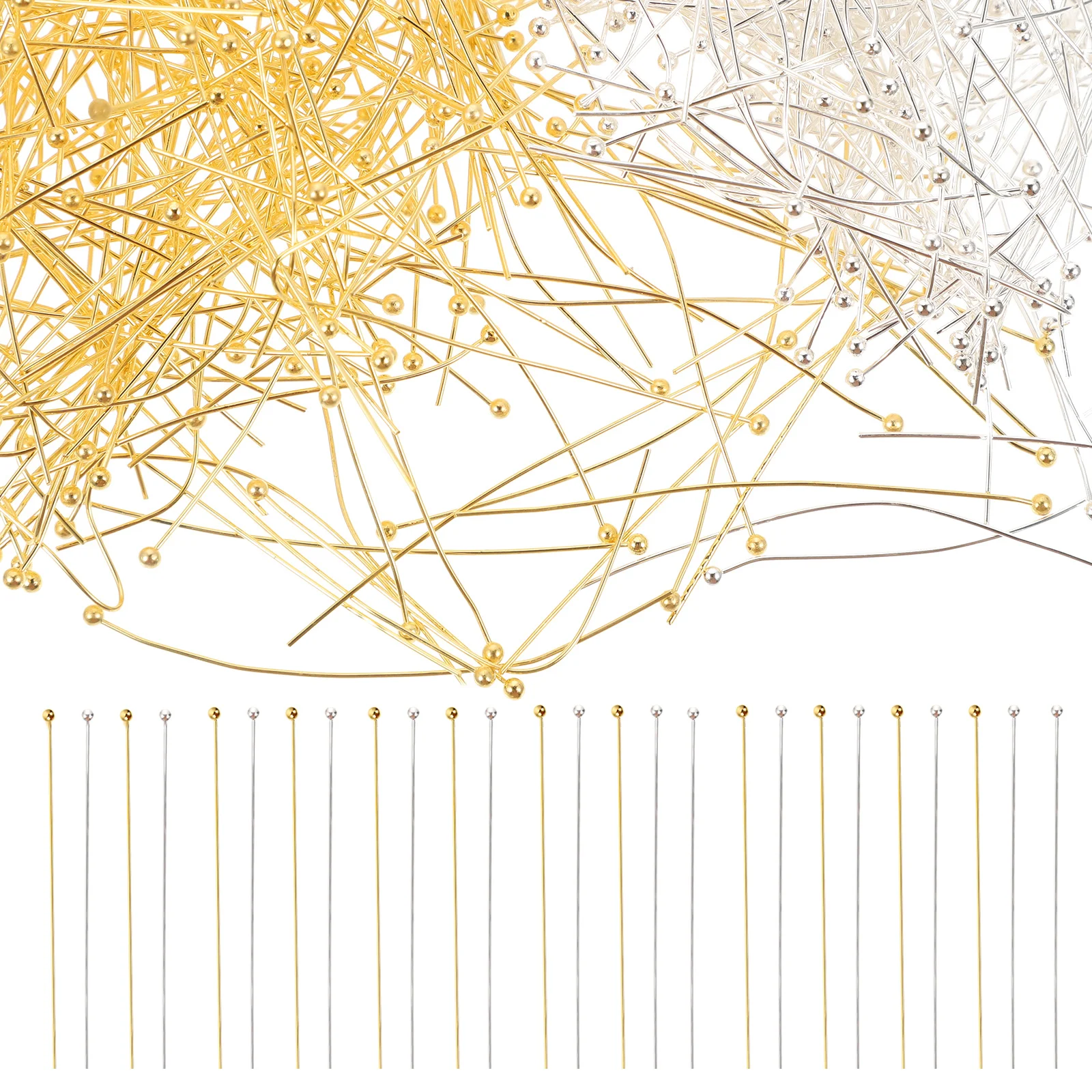 1 Box Stainless Steel Ball Head Pins Metal DIY Jewelry Making Supplies for Earrings Necklaces Bracelets Crafts