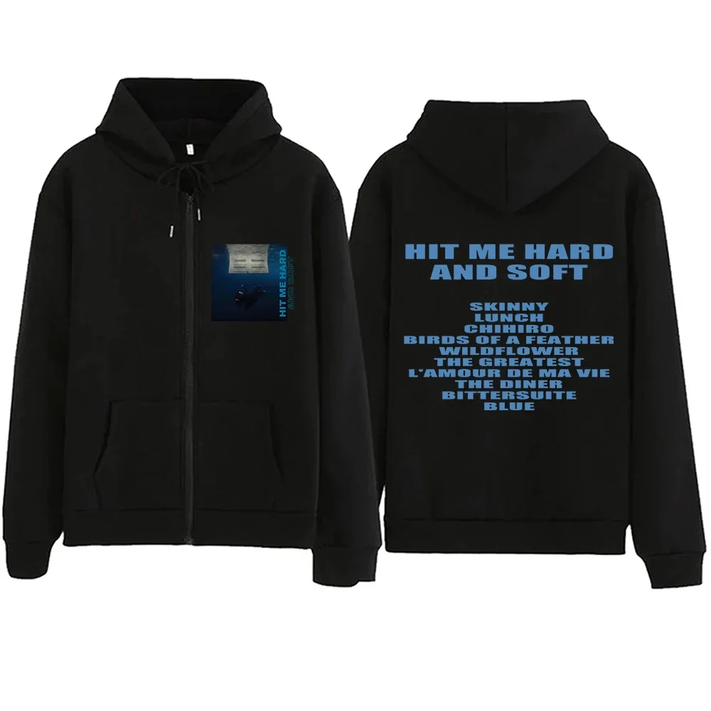 

Hit Me Hard And Soft Billie Zipper Hoodie Harajuku Pullover Tops Sweatshirt Streetwear Fans Gift