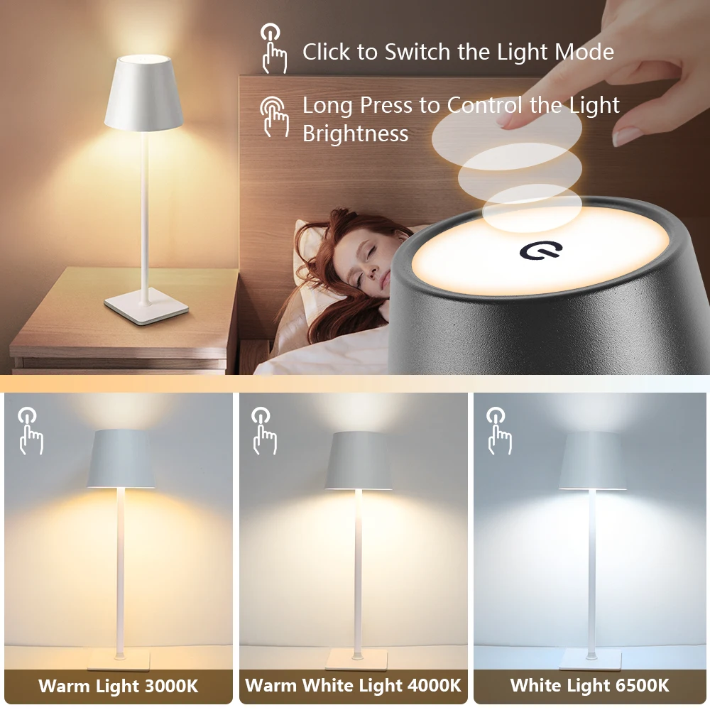 Dual Illumination Night Lights Office Reading LED Light Tricolor Bedside Lamp Desktop Decoration Light Dining Table Outdoor Lamp