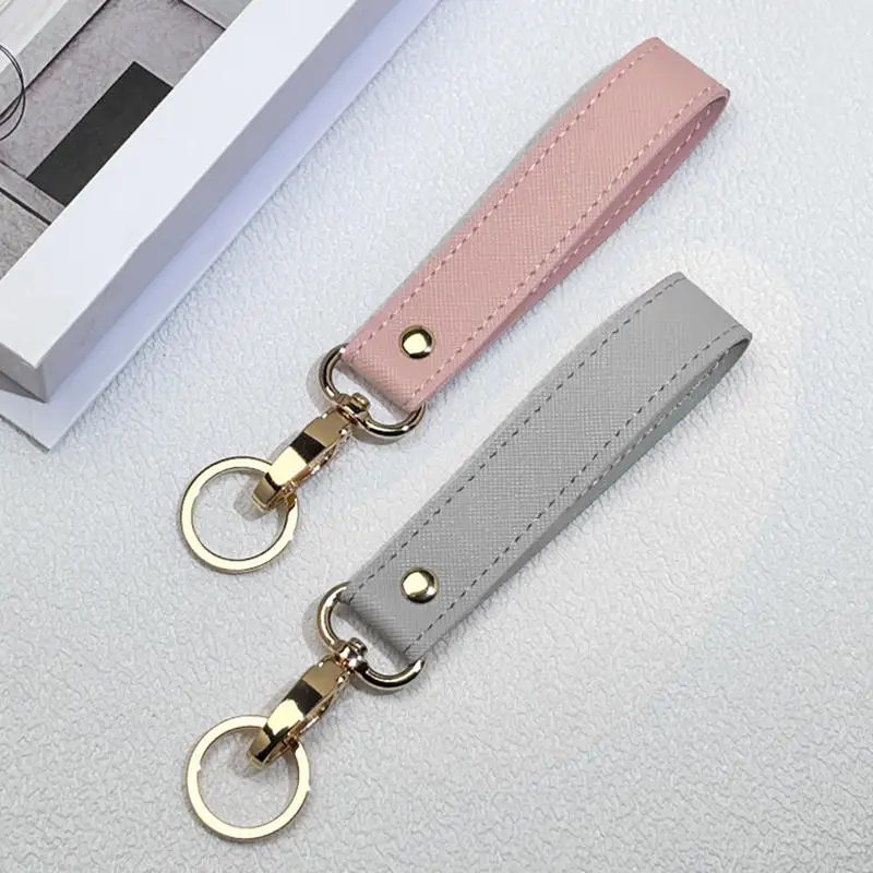 PU Leather Wristlet Keychain Anti-lost Key Ring Strap Car Key Waist Wallet Bag Charm Men Women Accessory