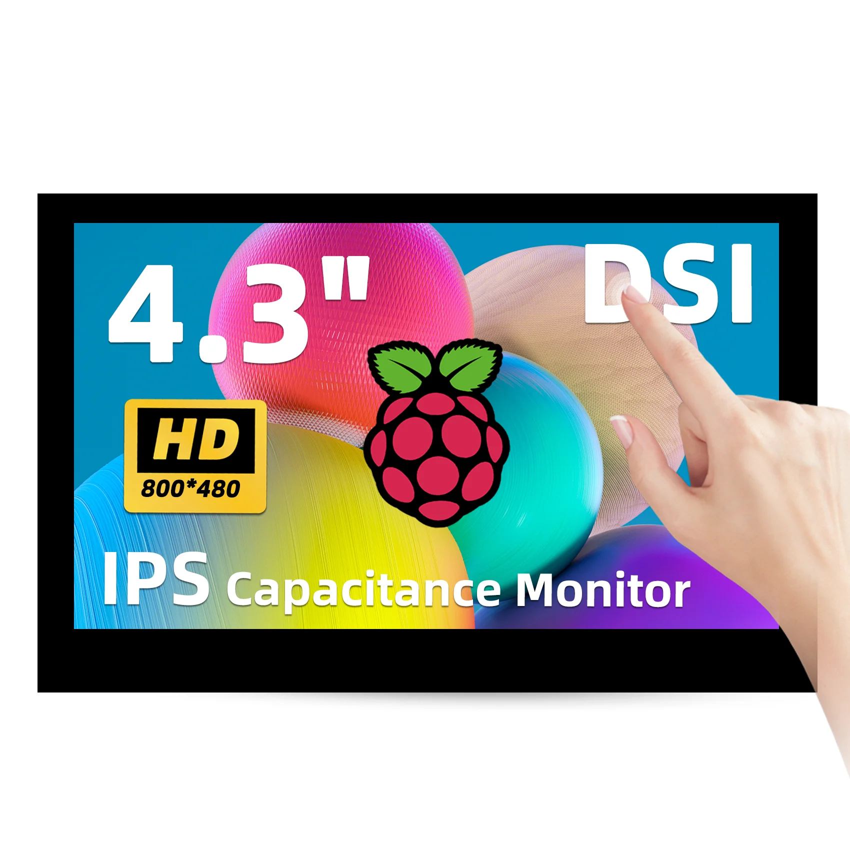 

iPistBit 4.3 Inch 800*480 LCD Display IPS TFT Capacitive DSI Touchscreen Monitor for Raspberry Pi 5 4B 3B+ 3B 3A+ 2B 1B+ 1A+