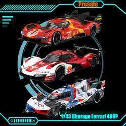 Bburago 1/43 Ferrari 499P 24h Le Mans Rally Champion Porsche 963 BWM M Hybird V8  Lamborghini SC63 Dust Cover Die Cast Car Model