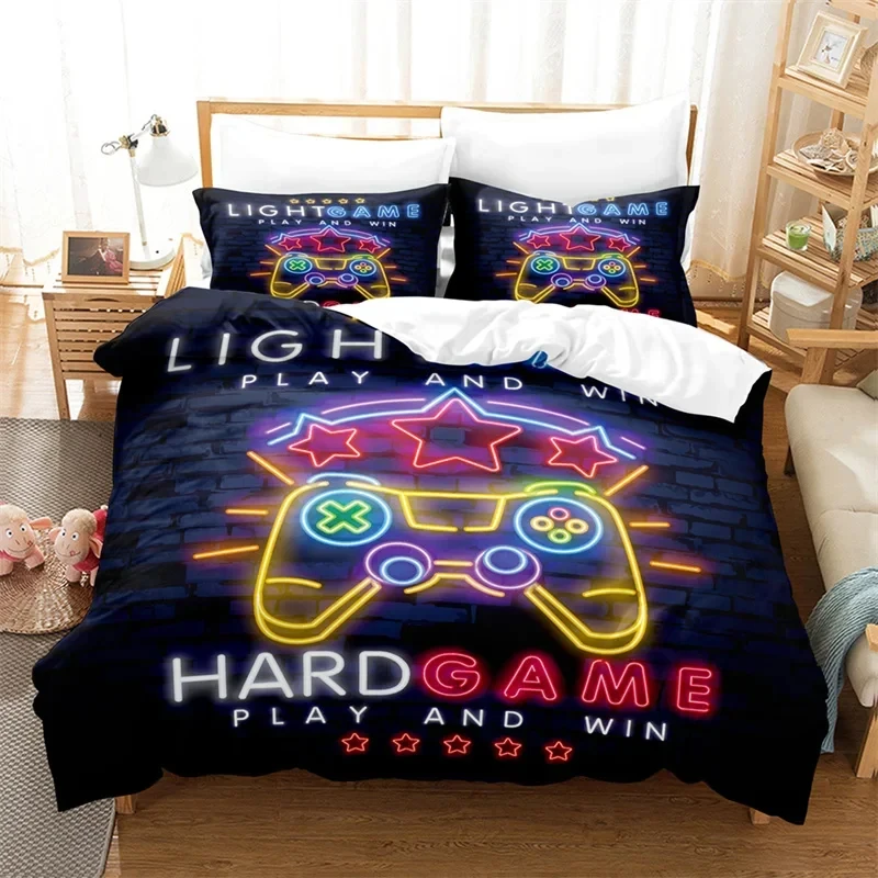 

Boys Games Duvet Cover Kids Gamepad Bedding Set Microfiber Video Game Controller Comforter Cover Twin Full For Teen Girls Player