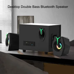 Wood 2.1 Multimedia Overweight Subwoofer Mobile Phone Plug Card Bluetooth Speaker USB Active Laptop