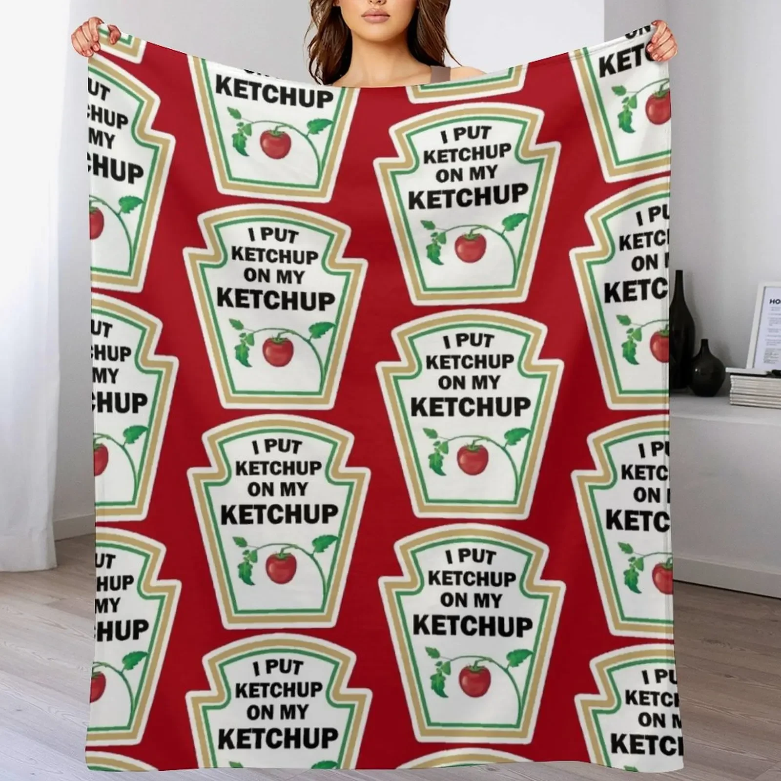 

New I put ketchup on my ketchup Throw Blanket Blankets Sofas Of Decoration Large Multi-Purpose Summer Beddings Blankets