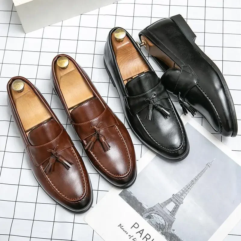 

Elegant Men's Shoes Men's Genuine Leather Oxford Dress Shoes Business Italian Brogue Style High Quality Party Break