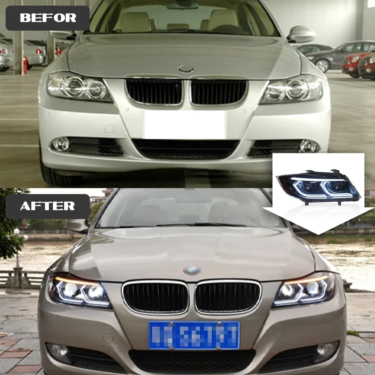 

TYPY Car Light For BMW 3 Series E90 Headllight 2005-2012 Front Lamps DRL 320i 318i 323i 325i Headlights Auto Accessories