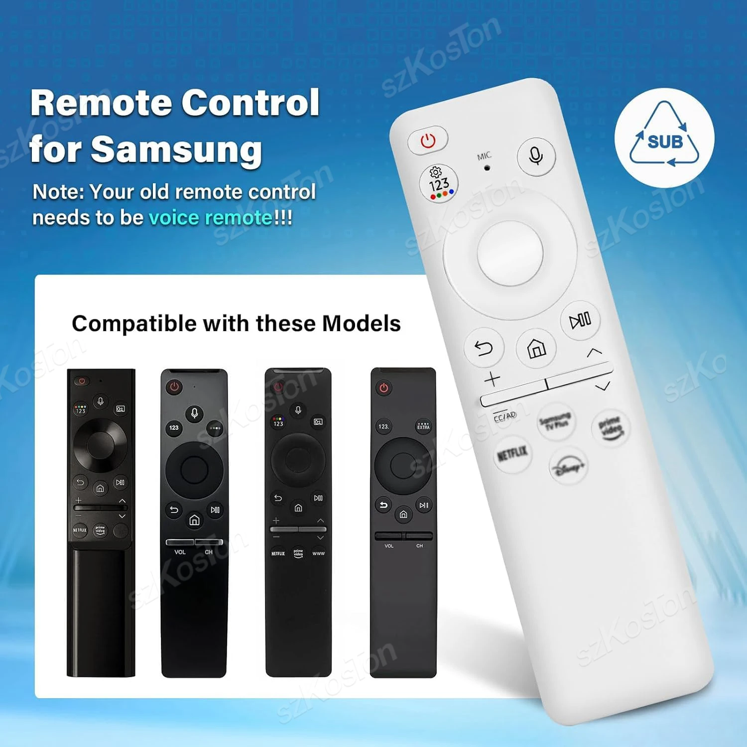 Replacement Voice Remote for Samsung Smart TV BN59-01432A Solar Charging Remote Control for Samsung TVs 2023 Model Neo QLED HDR