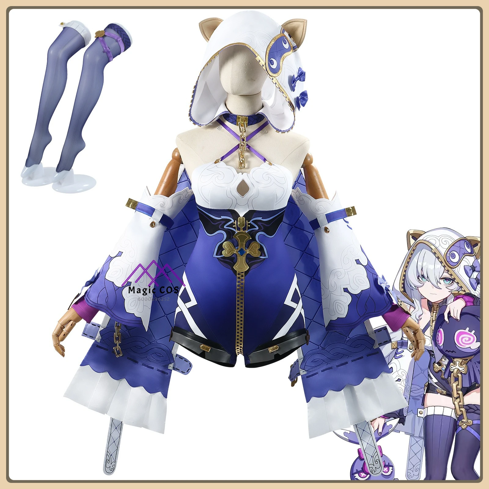 

Honkai Impact 3 Theresa(Tianming Nantao) Cosplay Costume Cute Cat Ear Style High Quality Anime Outfit for Women Comic Con Party