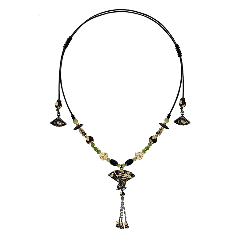 MASW Original Design Splicing Color Fan Flower Necklace For Women Wedding Gifts Vintage Temperament Accessories 2025 Trend New