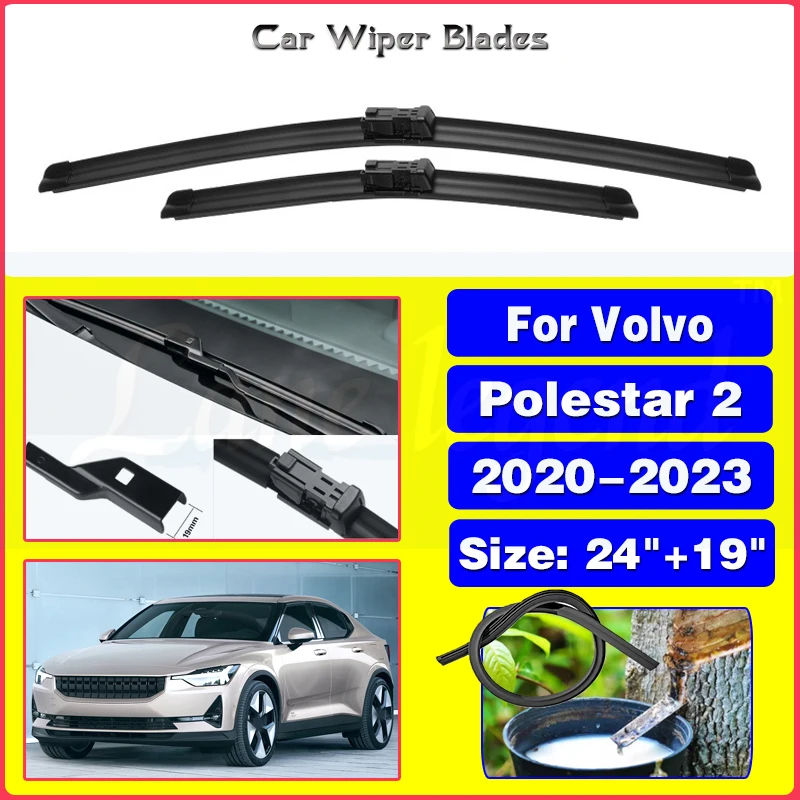 2pcs For Volvo Polestar 2 2020 2021 2022 2023 Car Front Wiper Blades Brushes Window Windshield Windshield Car Accessories 24