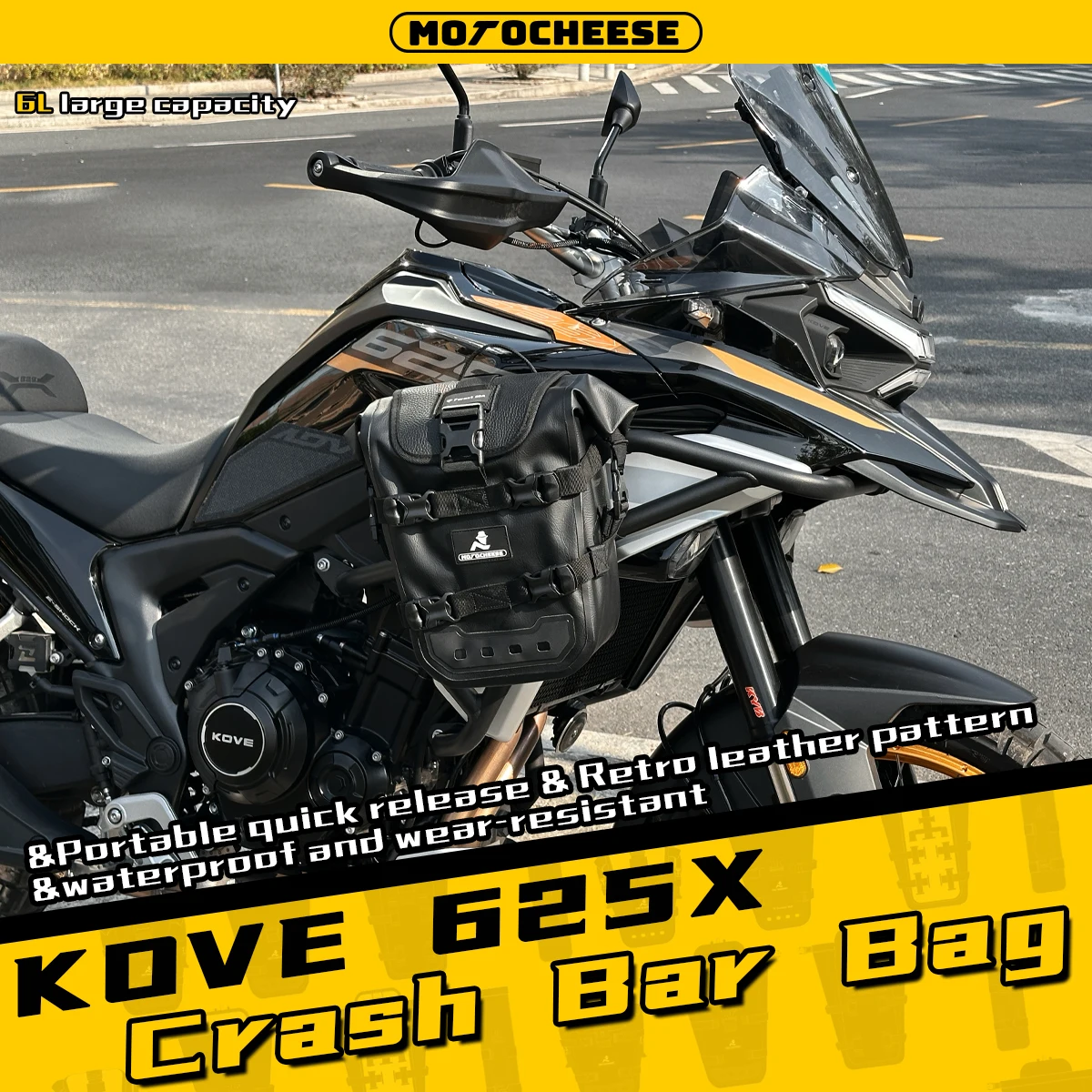 

Multi-Functional Backpack PVC Prevent Rain Leakage Crash Bar Bag Wear-Resistant Waterproof Bumper Guard Bag for KOVE 625X