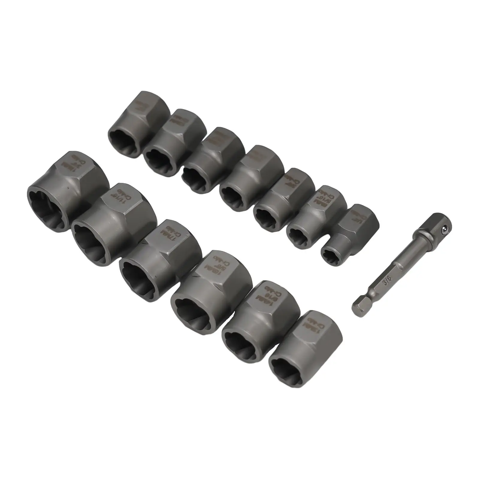

Complete 14Pcs Extraction Socket Set for Effortlessly Removing Stripped Screws Nuts and Bolts Auto Repair Essential