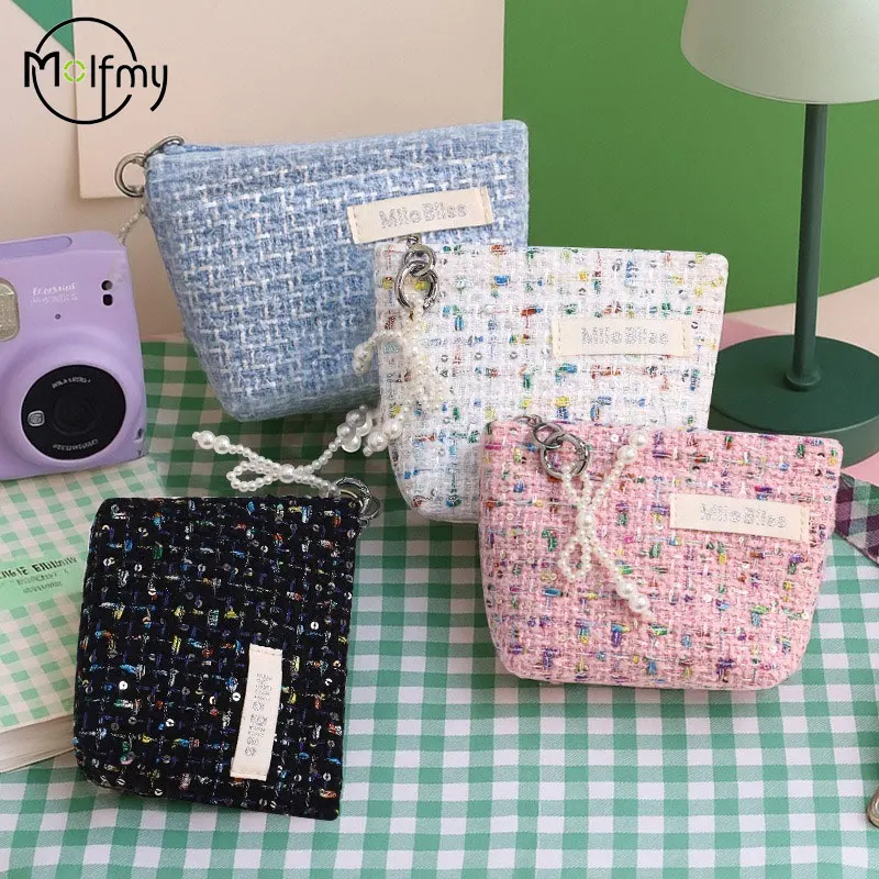 

Woman's Wallets Cosmetic Bag Polyester Portable Zipper Lipstick Storage Bag Commuter Coin Purse Card Holder Carteras De Mujer