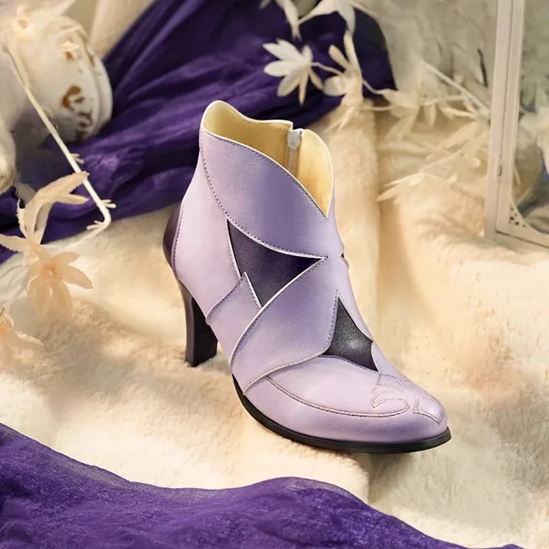 2025 22 preventa juego de Cosplay de Castorice Honkai: zapatos Star Rail fiesta de Halloween juego de rol elegante precioso cuero PU púrpura