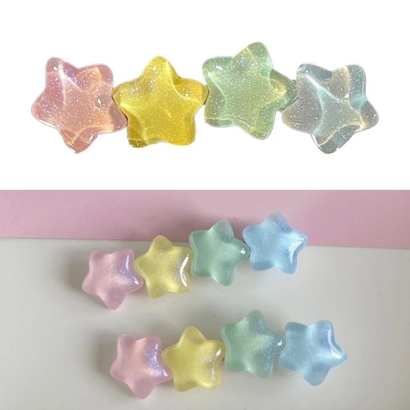 X6HE Cute Star Shape Hairpins Hot Girls Clear Shining Star Hair Clip Spring Summer Sweet Style Cute Star Hair Clip for Woman