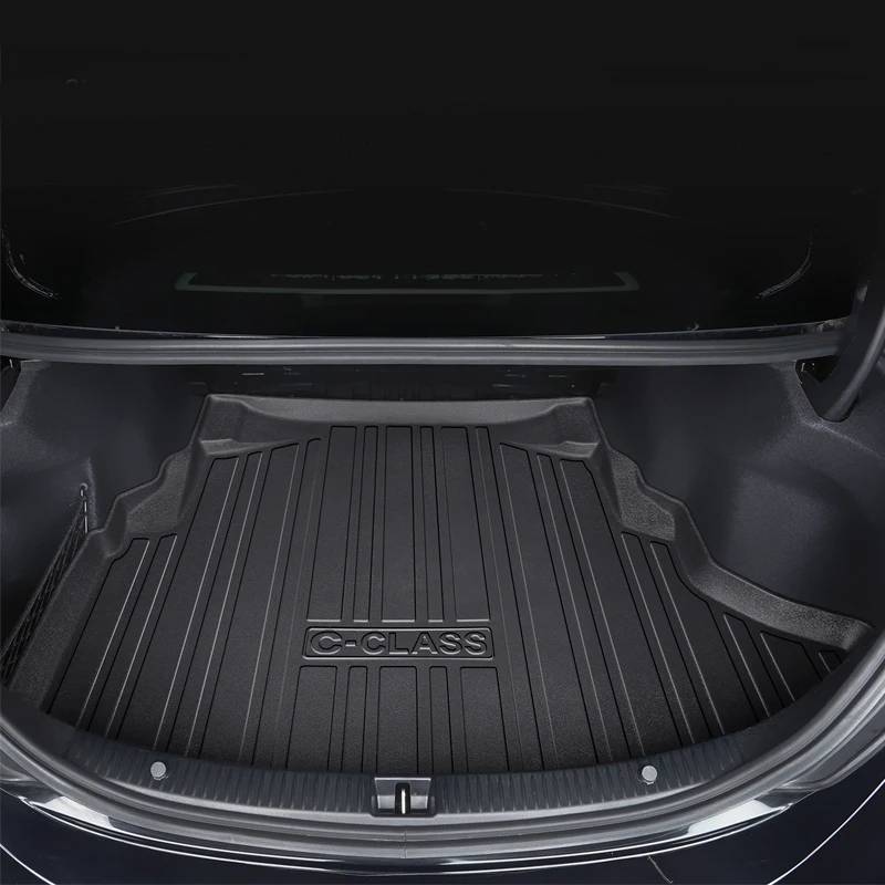 For BENZ C-class C180L/C200L/C260L TPE Custom Fit Car Trunk Mat All Season Black Cargo Mat 3D Shaped Laser Measured Trunk Liners