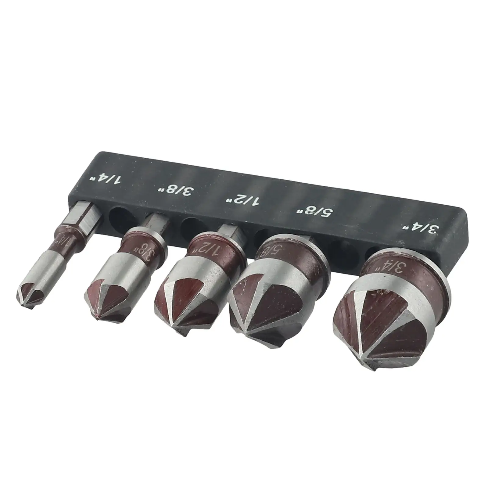 

Heavy Duty M35 Cobalt Steel Countersink Drill Bit Set 5 Flute Design Hex Shank for Stainless Steel Plywood Metals 5pcs
