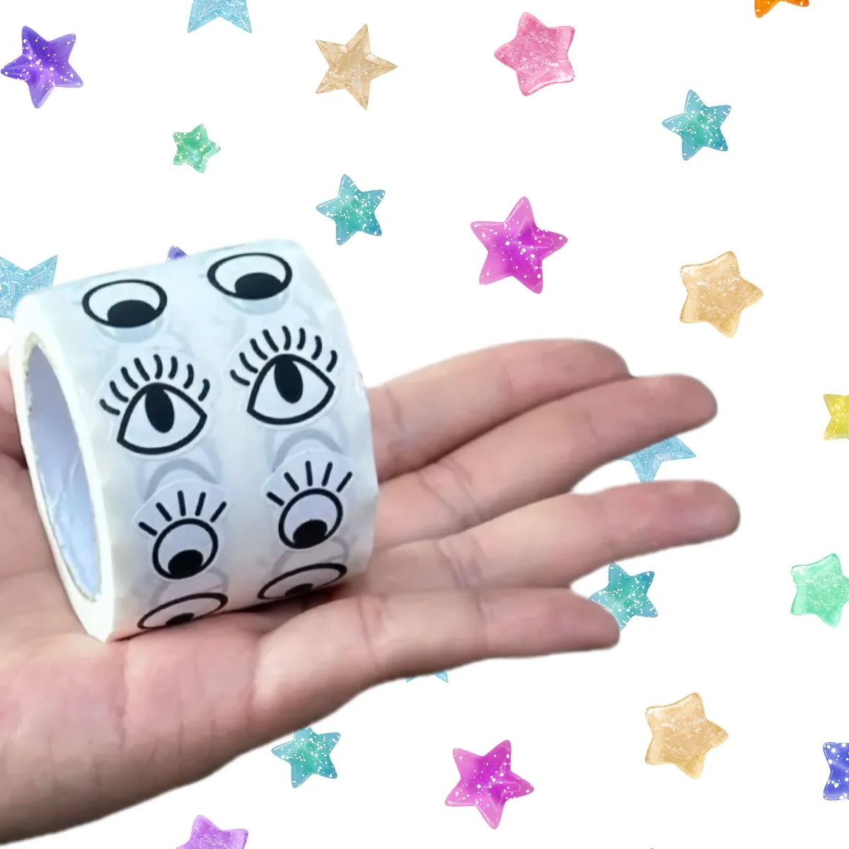 1000 قطعة من ملصقات العين الفنية ذاتية اللصق، مادة ورقية، قابلة لإعادة الاستخدام، للحرف اليدوية، مشاريع DIY، اللوازم الفنية المدرسية، حصاد الخريف